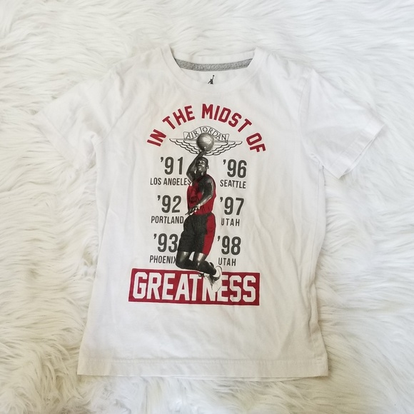 Air Jordan boys t-shirt white size S size 8 - Picture 1 of 2